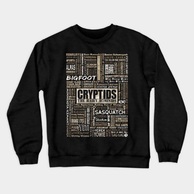 Cryptids The Hairy Hominids Crewneck Sweatshirt by CreepyAcres